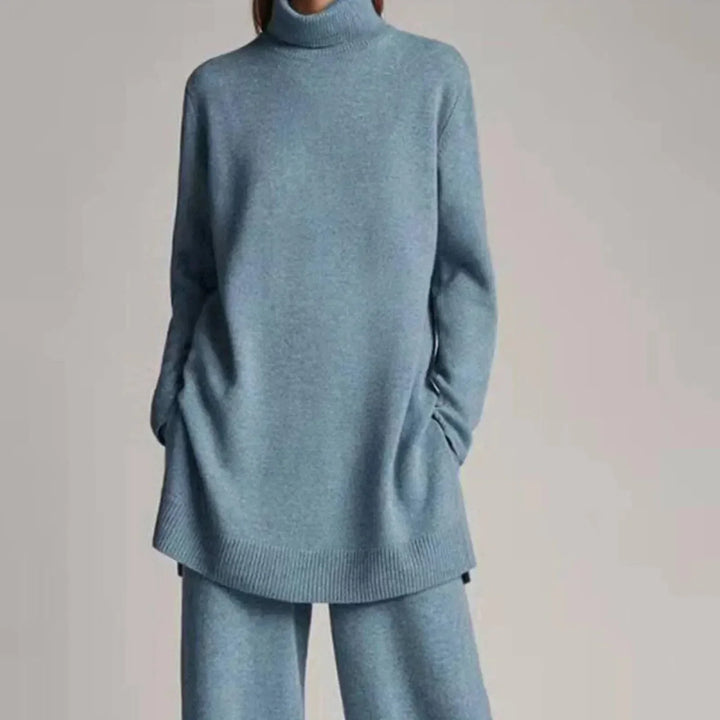 Lune London | Sweater with turtleneck and wide leg pants