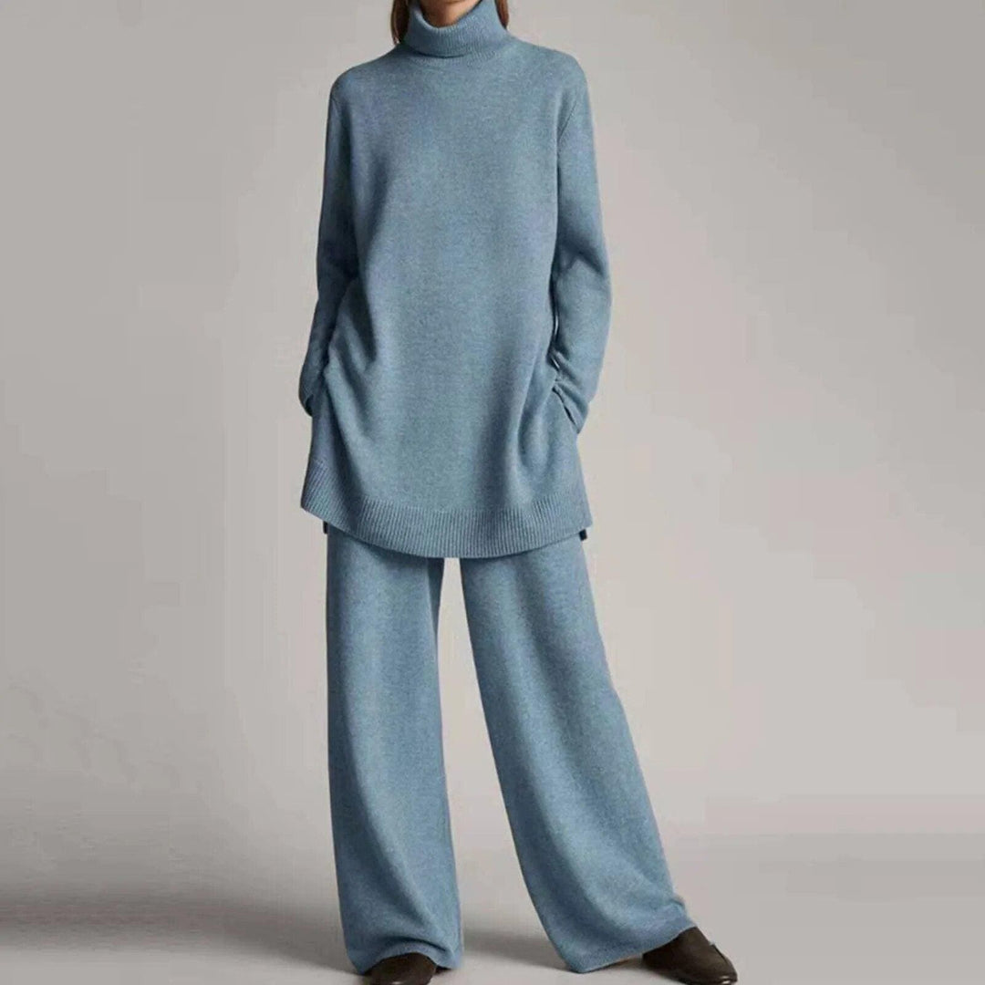 Lune London | Sweater with turtleneck and wide leg pants