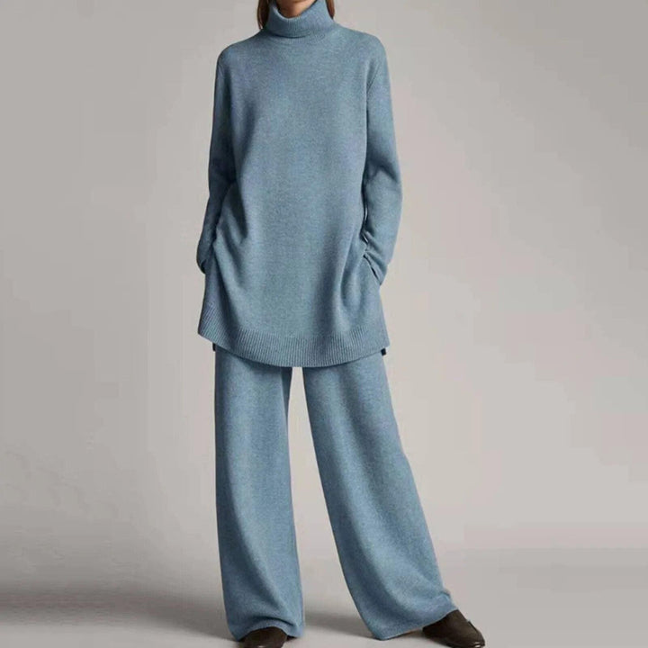 Lune London | Sweater with turtleneck and wide leg pants