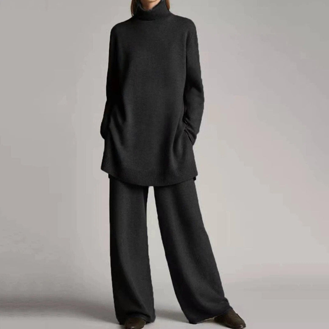 Lune London | Sweater with turtleneck and wide leg pants