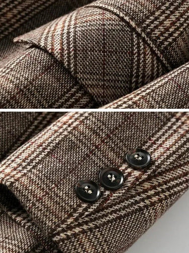 Lune London | Office Women's Checked Blazer Long Sleeve Casual Jacket