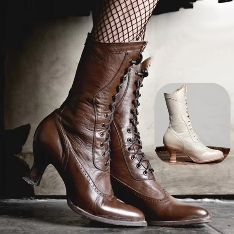 Chic Und Stil | Retro Knight Boots for Women Cosplay High Heels