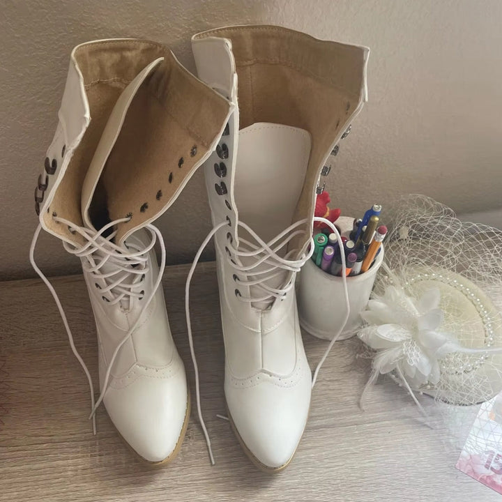 Lune London | Retro Knight Boots for Women Cosplay High Heels