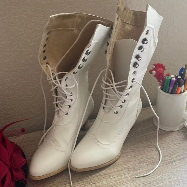 Chic Und Stil | Retro Knight Boots for Women Cosplay High Heels