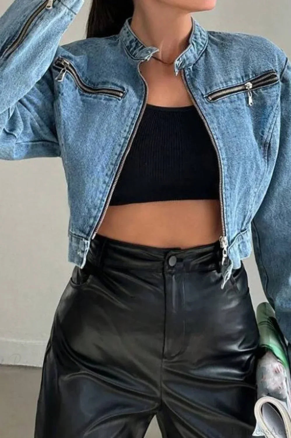 Lune London | Denim Zip Crop Jacket