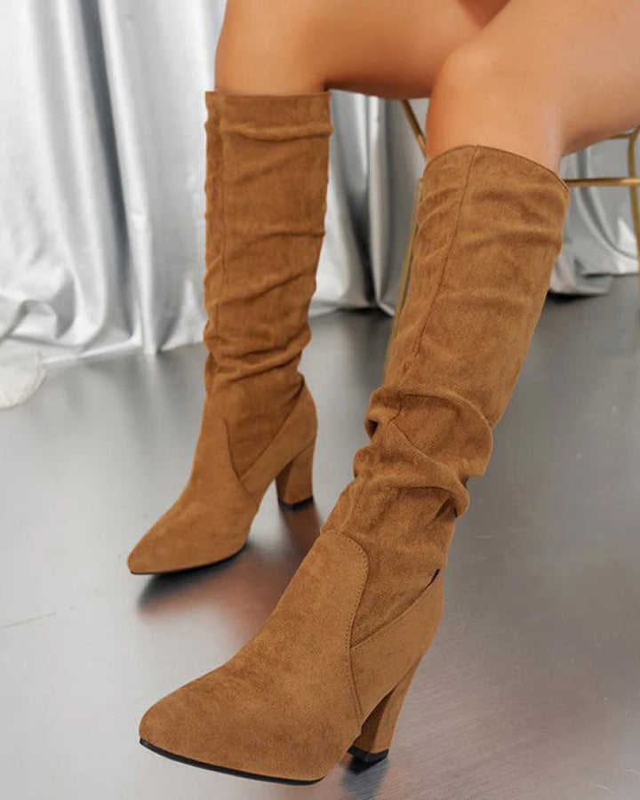 Lune London | Stylish Women's Boots with High Heels In Solid Color
