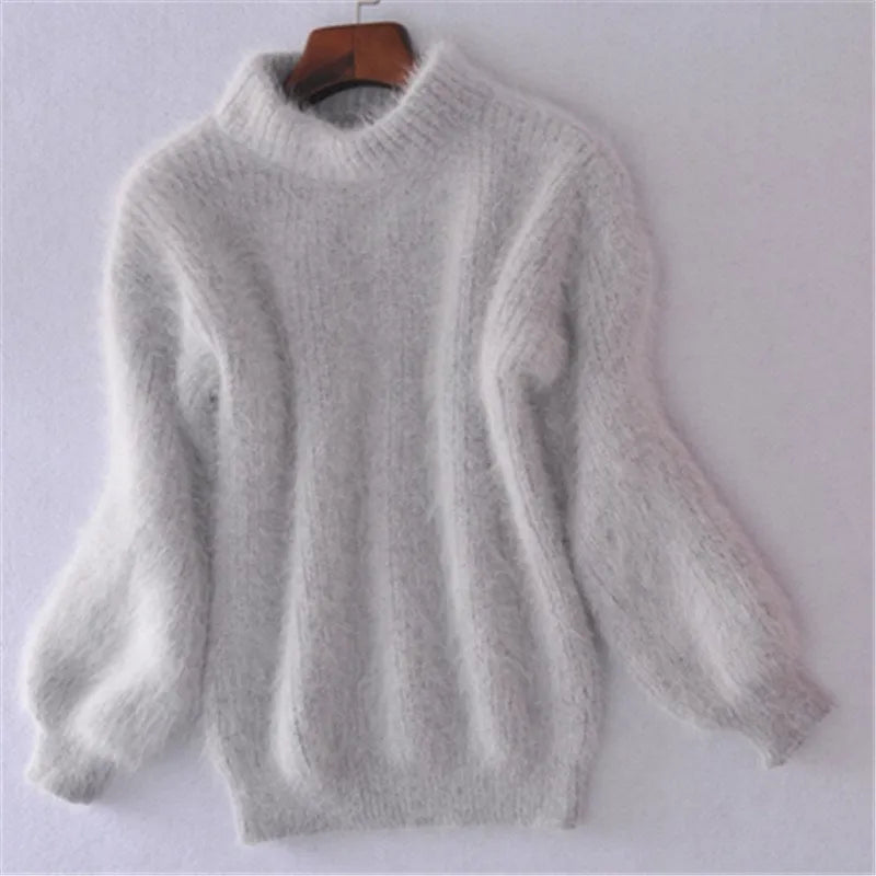 Lune London | Loose Knitted Plain Sweater Vintage Angora Sweater