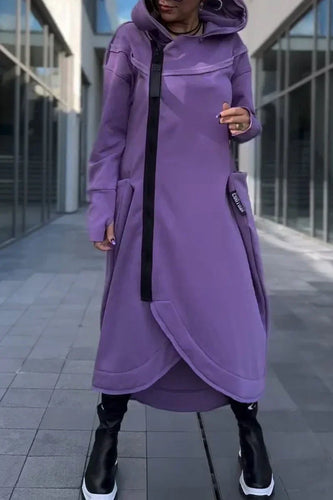 Chic und Stil | Long hoodie dress with modern cut