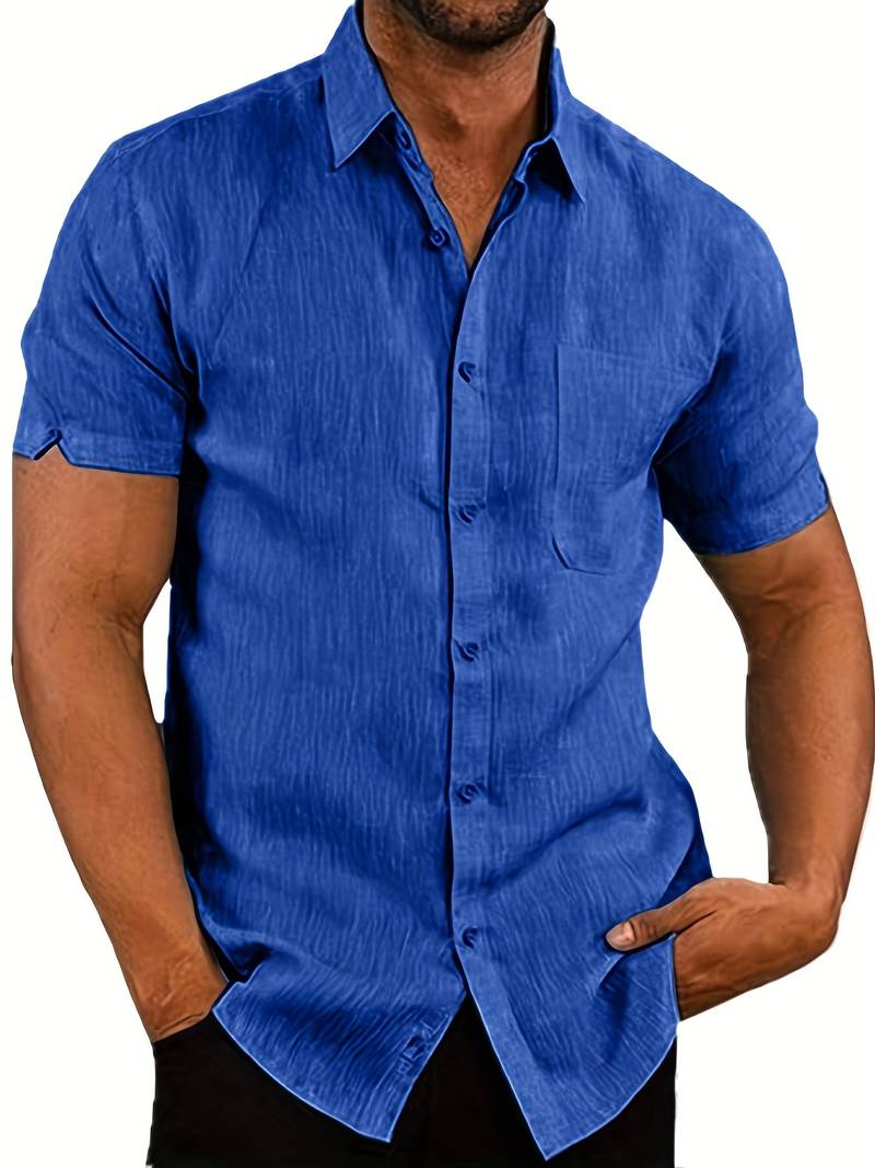 Chic und Stil | Classic Casual Short Sleeve Shirt with Buttons for Men