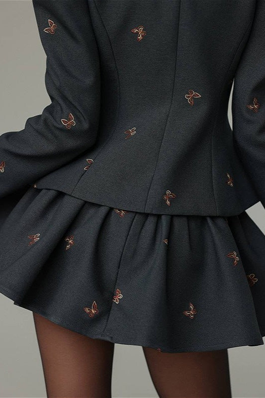 Lune London | Color Block Tweed Jacket and Skirt Set