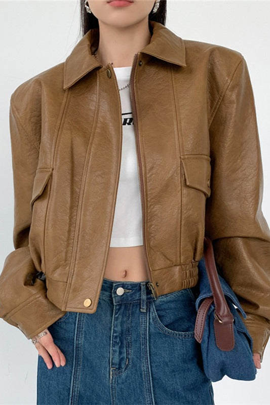 Lune London | PU Leather Lapel Jacket