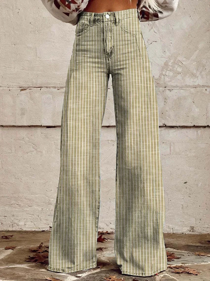 Lune London | Pantalon à rayures classique à jambes larges