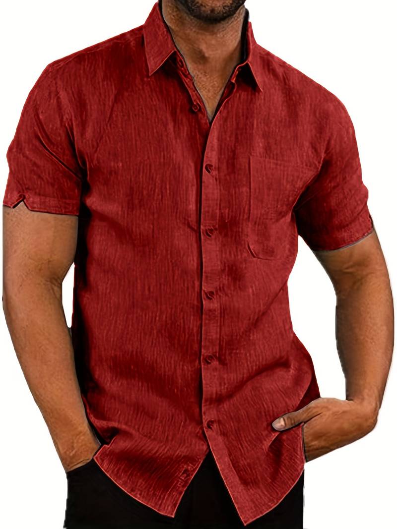 Chic und Stil | Classic Casual Short Sleeve Shirt with Buttons for Men