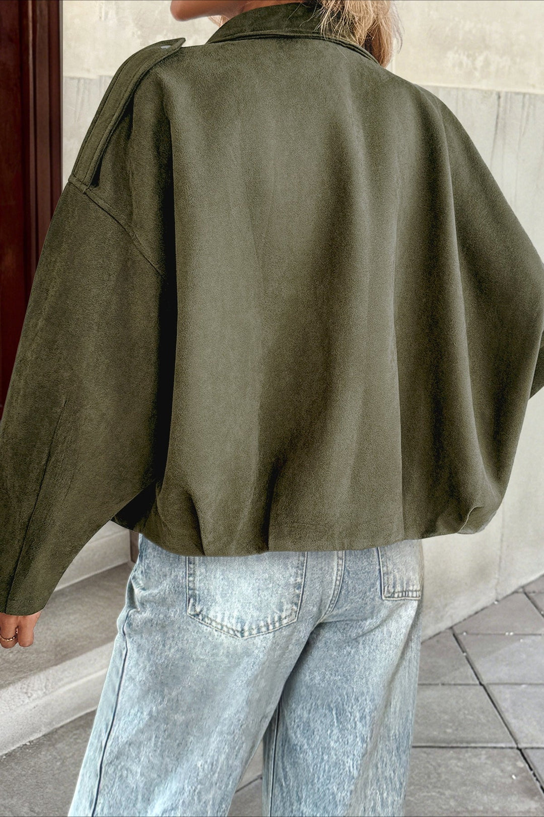 Lune London | Collar Suede-Look Bomber Jacket