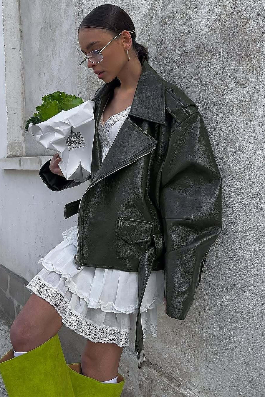 Lune London | Up Green Leather Motorcycle Jacket