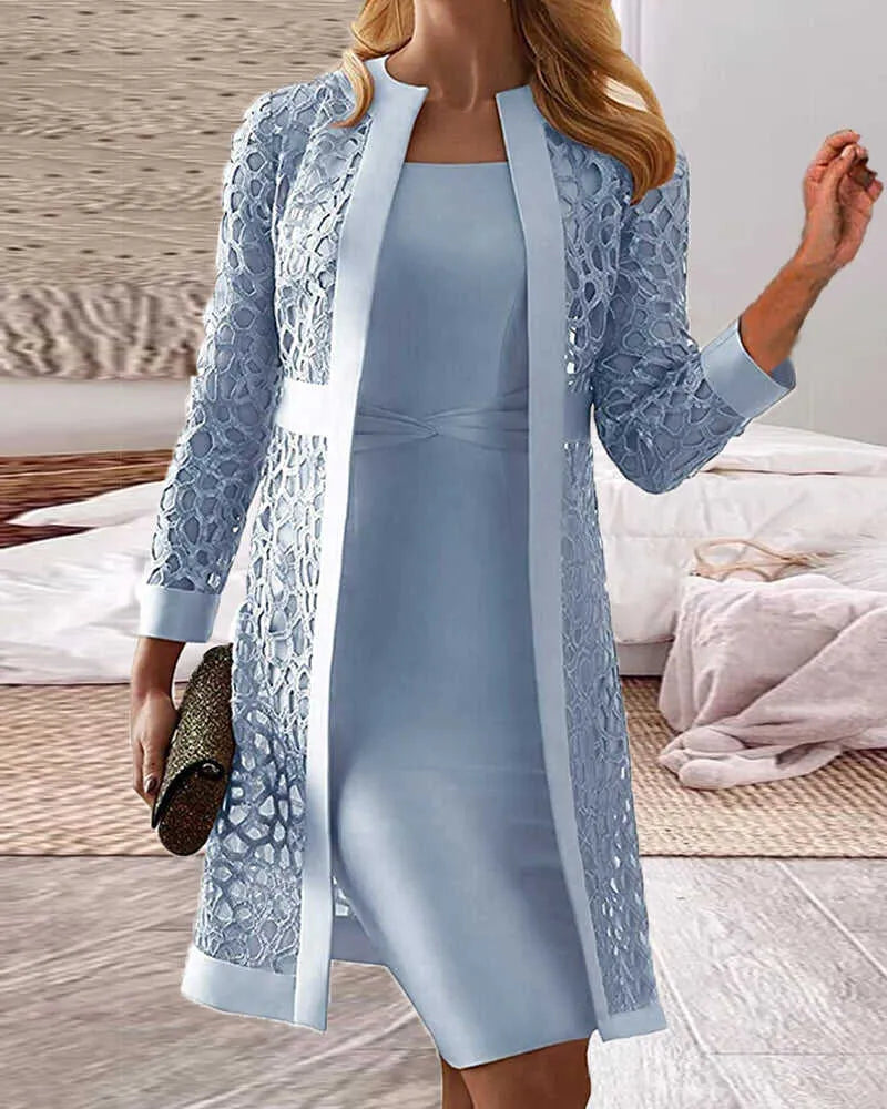 Lune London | Women's Lace Cardigan Dress 2 Piece Set