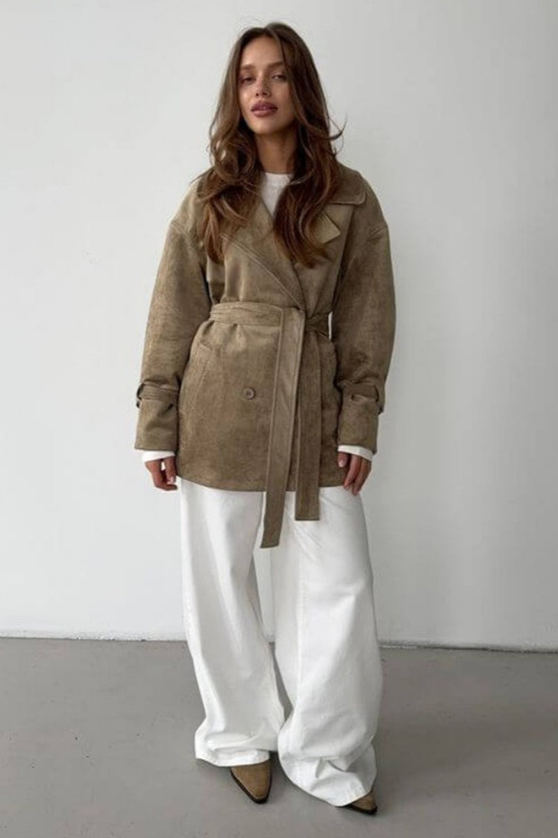 Lune London | Suede Lapel Waistband Jacket Coat