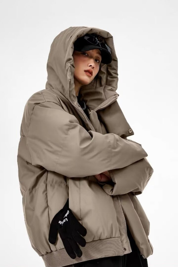Lune London | Collar High Neck Hooded Down Jacket