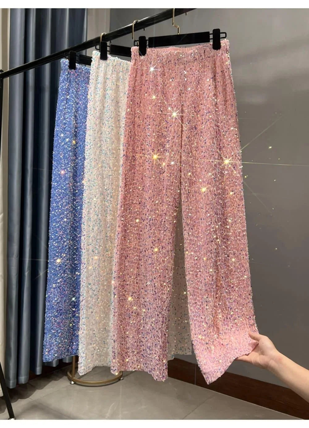 Chic Und Stil | Wide Sun Pants with Sequins