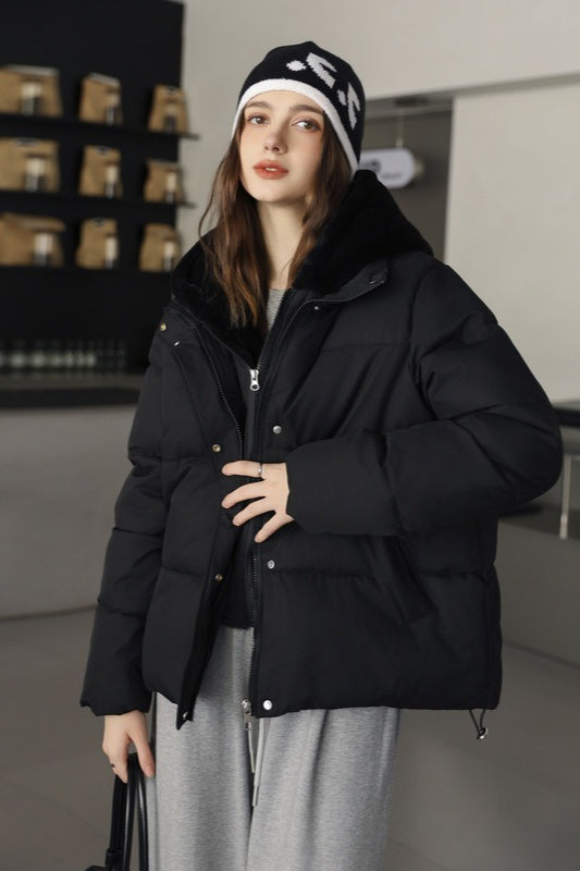 Lune London | Fur panel cropped puffer jacket