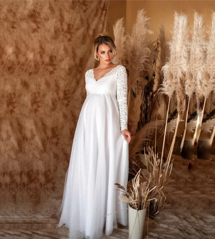 Lune London | Women's White Maxi Dress Maternity Dress
