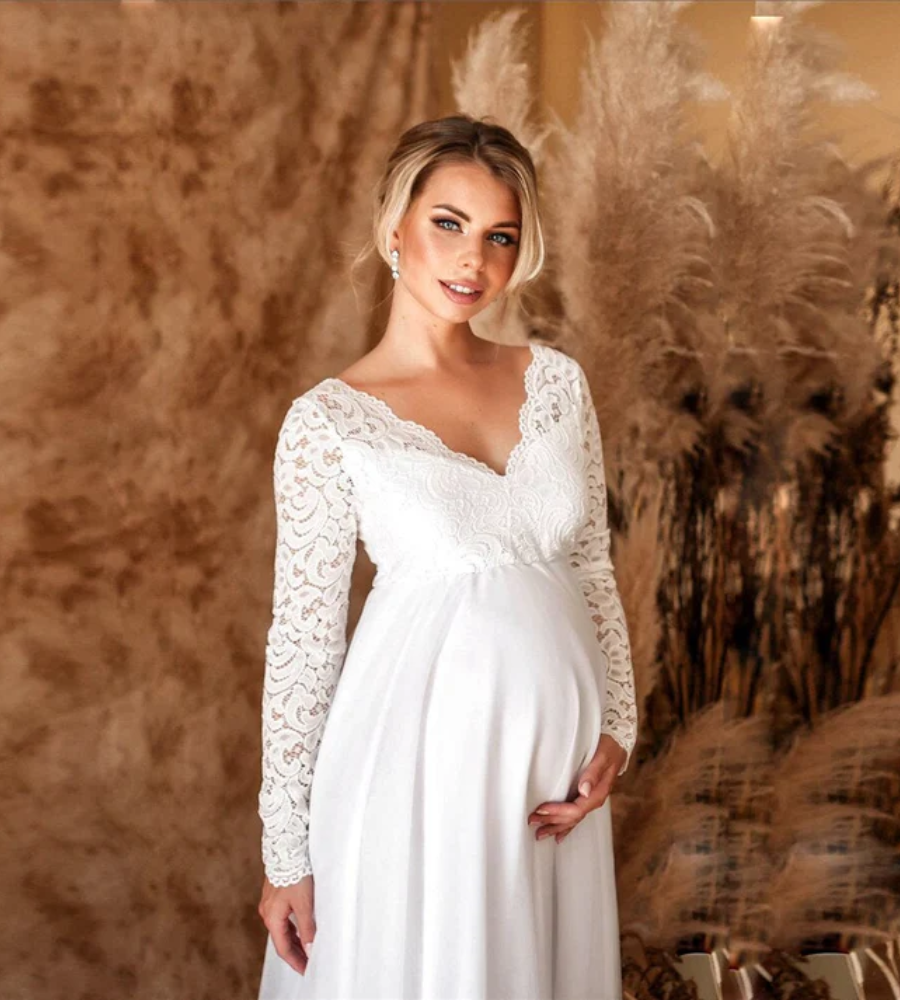 Lune London | Women's White Maxi Dress Maternity Dress
