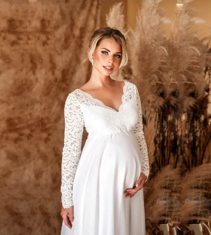 Lune London | Women's White Maxi Dress Maternity Dress