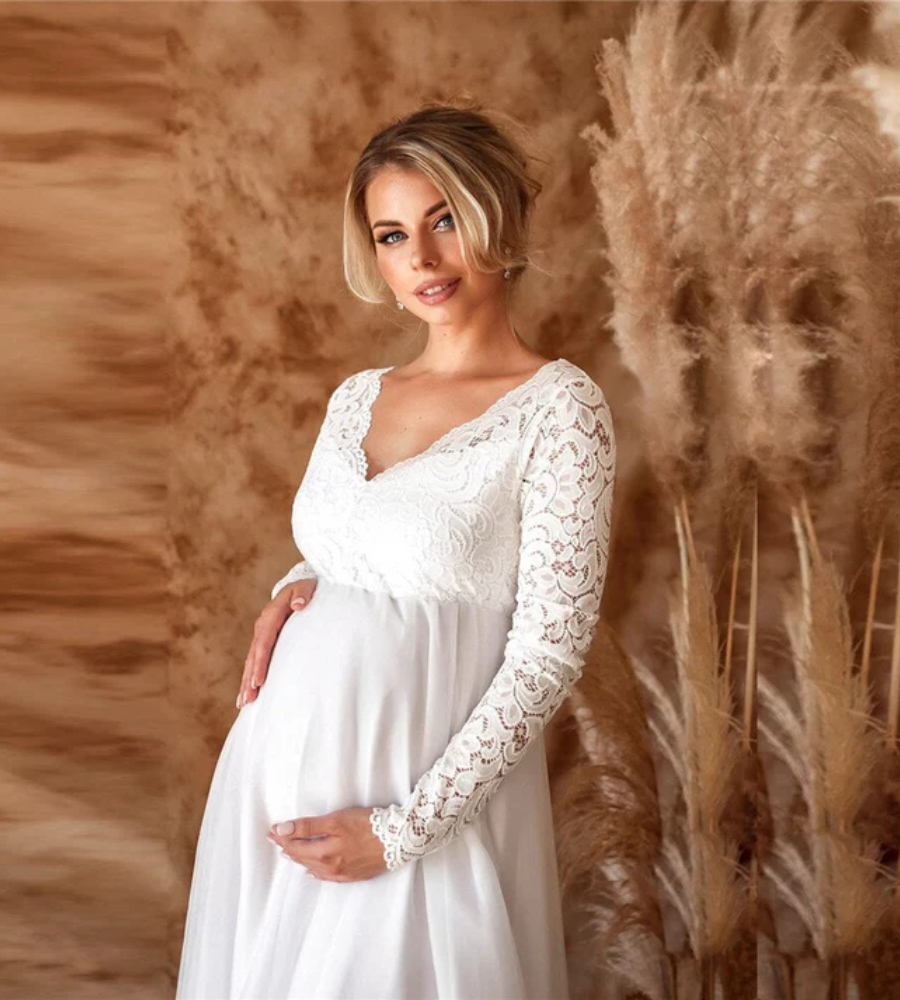 Lune London | Women's White Maxi Dress Maternity Dress