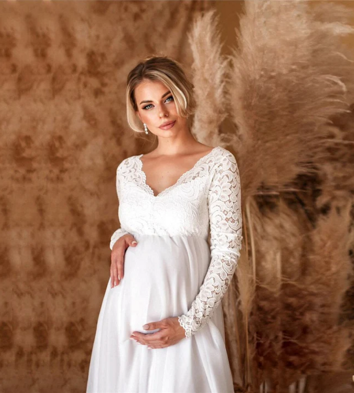 Lune London | Women's White Maxi Dress Maternity Dress