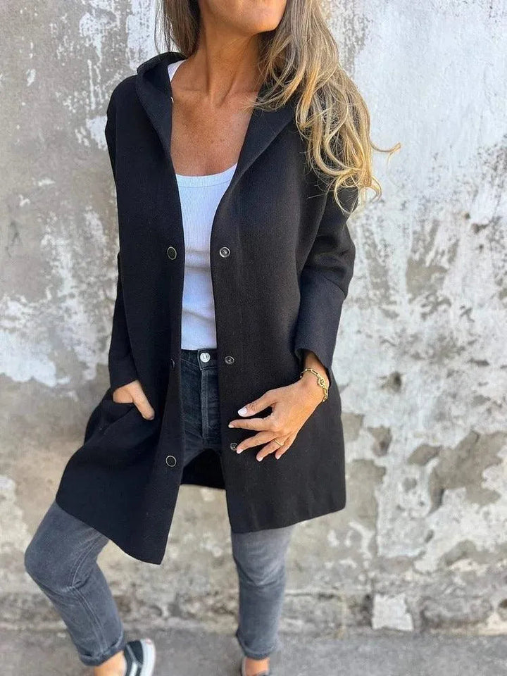 Lune London | Casual Single-Breasted Cardigan with Hood