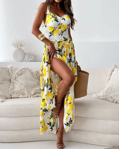 Lune London | Strap Dress with Lemon Print