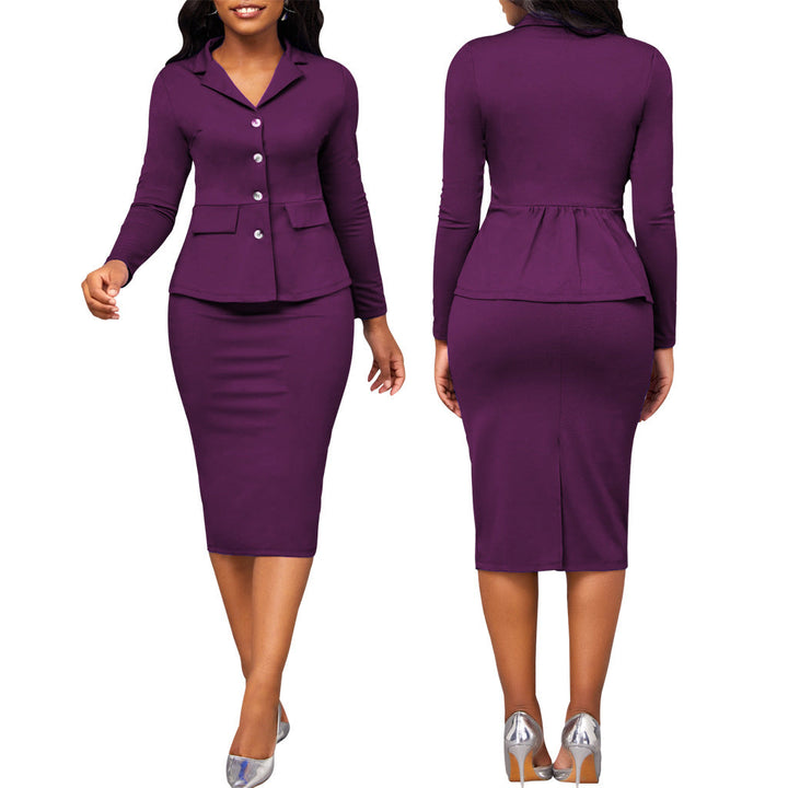 Lune London - Two-piece women's suit with white collar and long sleeves