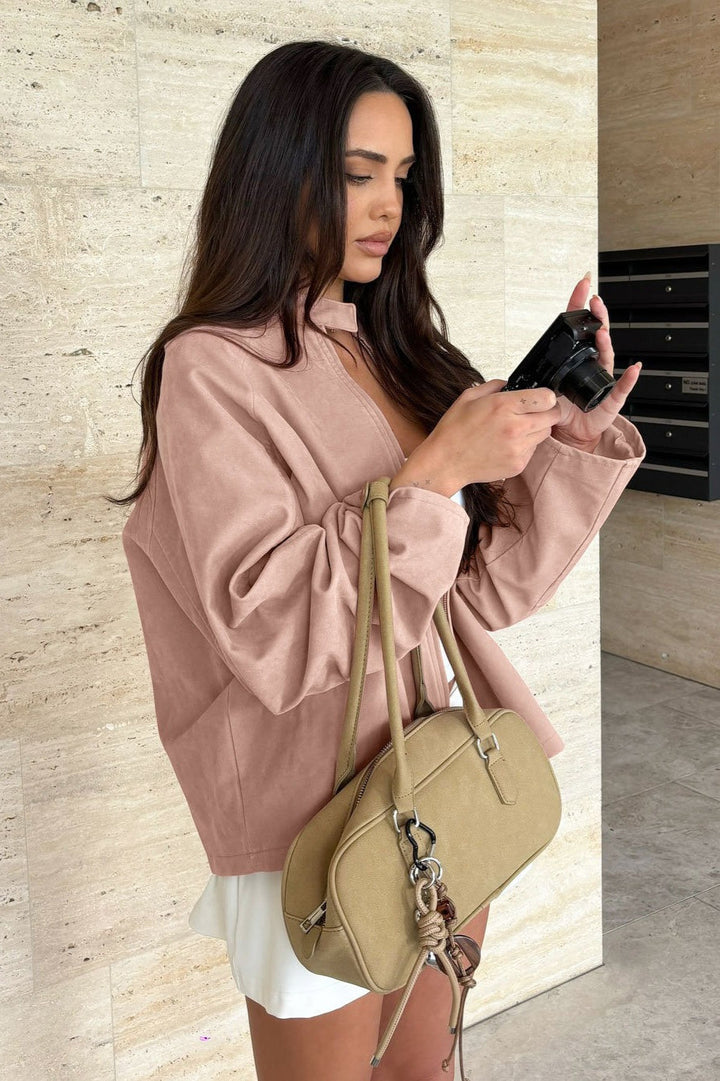 Lune London | Collar Suede Long Sleeve Jacket