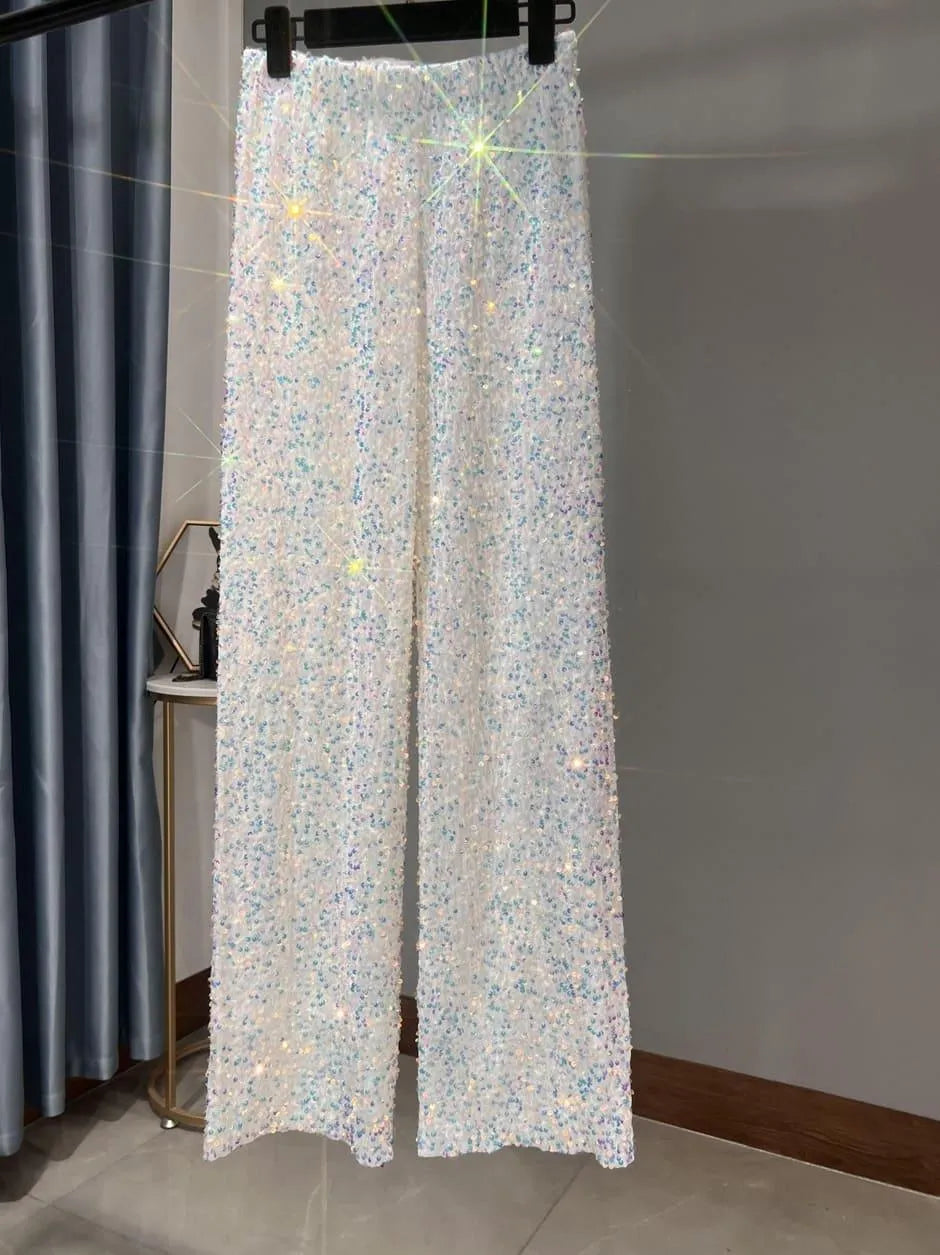 Chic Und Stil | Wide Sun Pants with Sequins