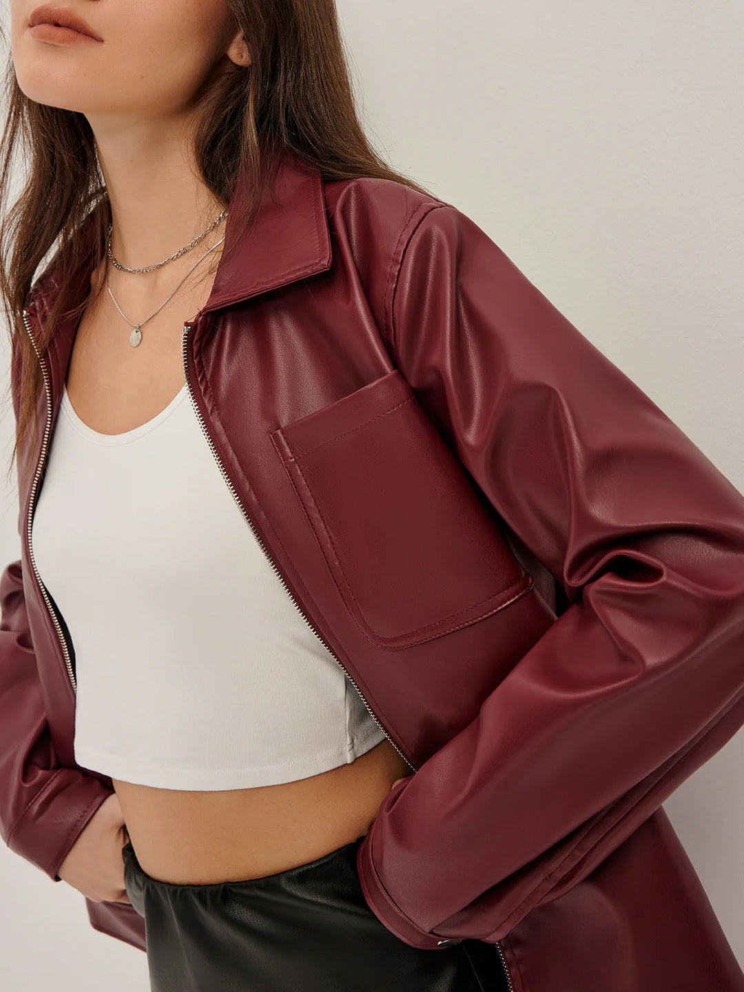Lune London | Zipper PU Leather Jacket