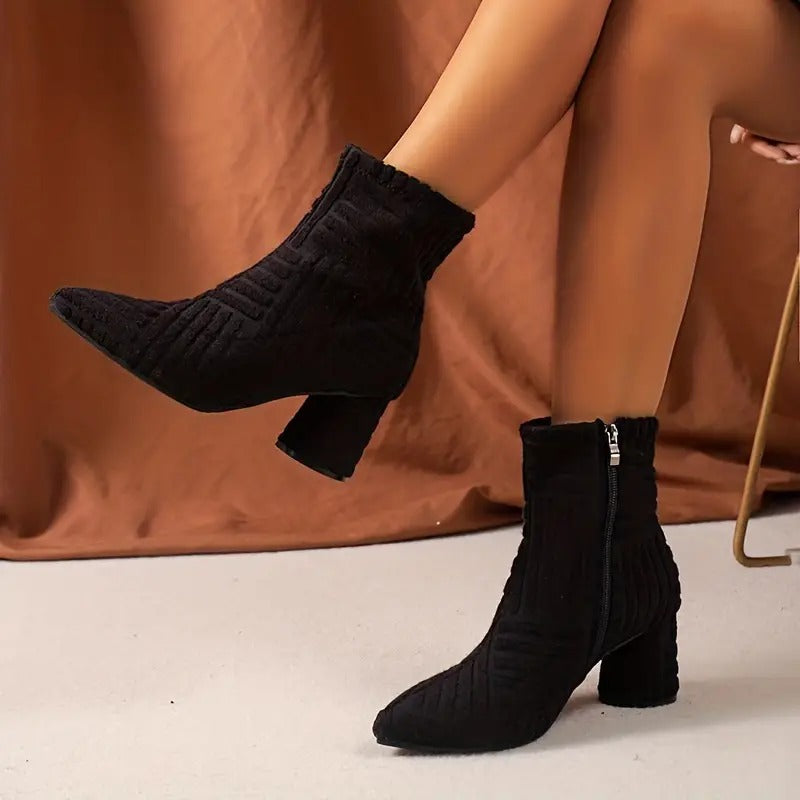 Chic und Stil | Elegant Solid Color Shoes With Thick Heel
