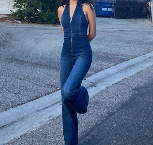Lune London | Denim Overall with Halter Neck
