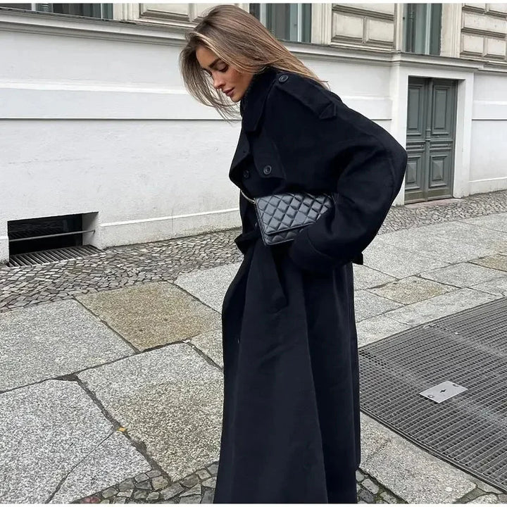 Lune London | Double-Breasted Wool Blend Coat