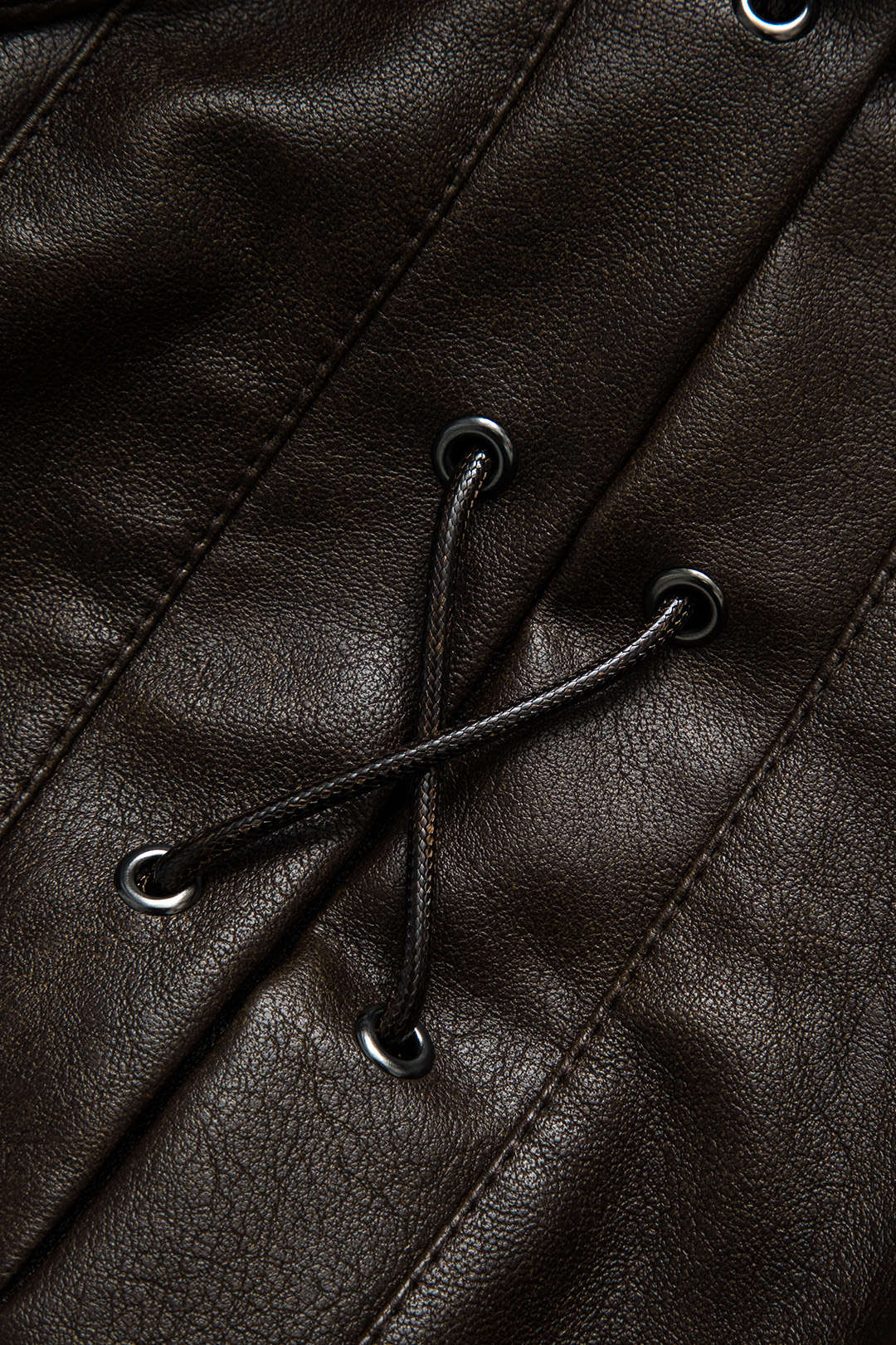 Lune London | Leather Tie Front Overlap Jacket