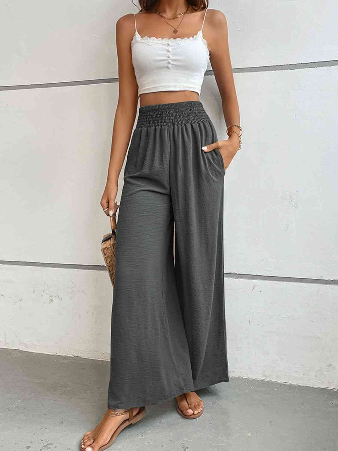 Lune London | Pantalon large avec jambe ample et coupe décontractée