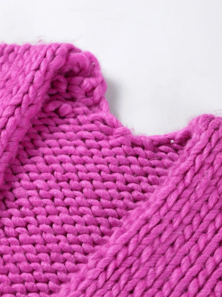 Women’s Chunky Knit V-Neck Cardigan mit Loose Fit & Soft Stretch | Lune London