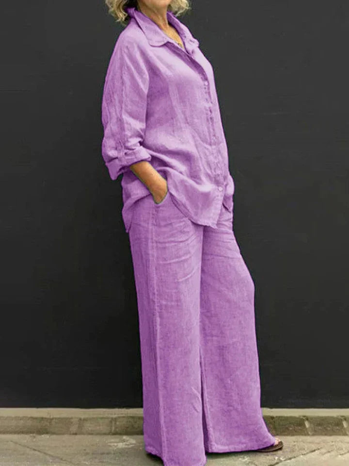 Lune London | Linen Set with Button Placket