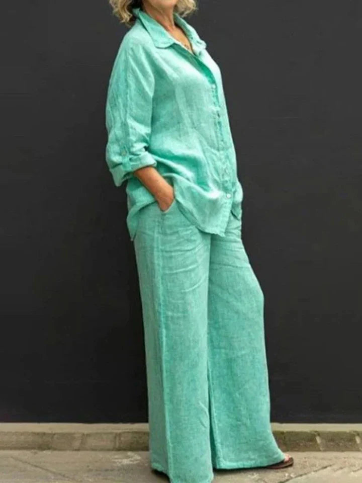 Lune London | Linen Set with Button Placket