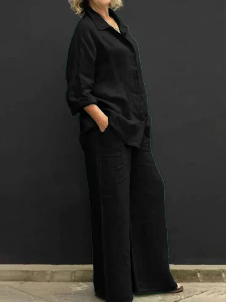 Lune London | Linen Set with Button Placket