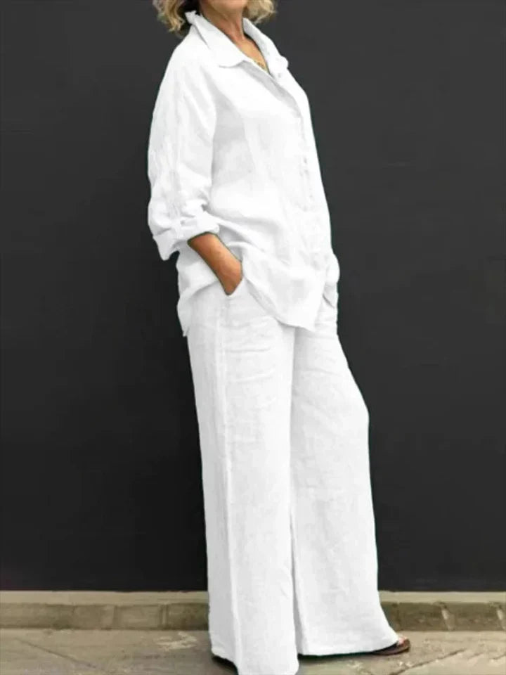 Lune London | Linen Set with Button Placket