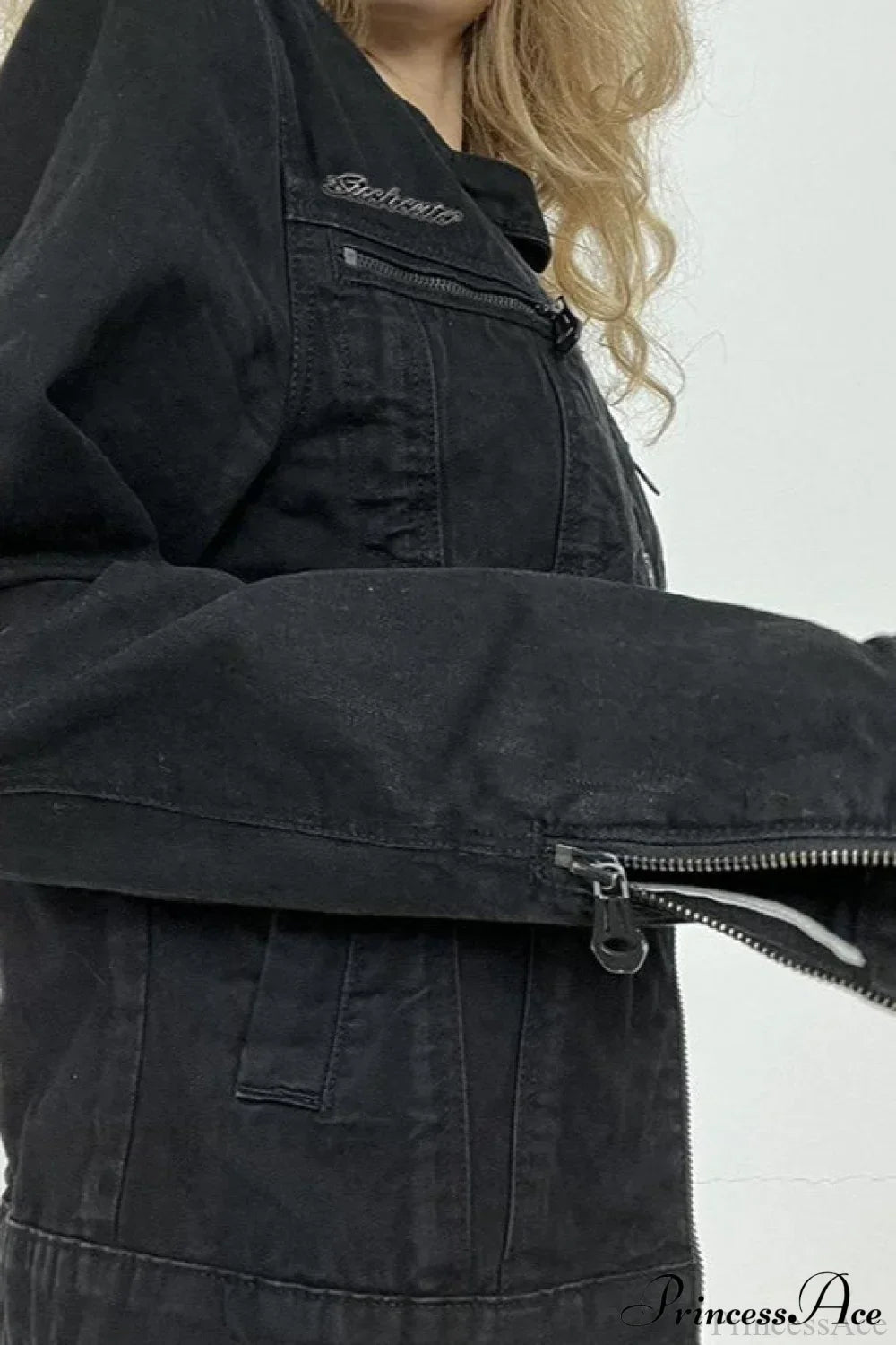 Lune London | Black Denim Retro Casual Long Sleeve Jacket