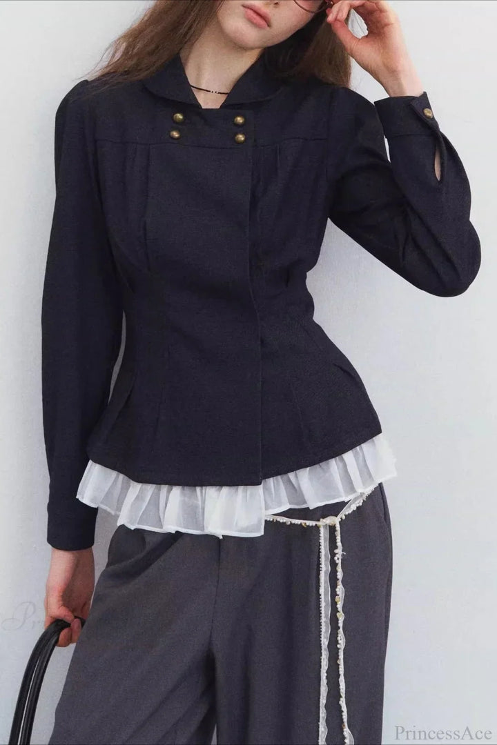 Lune London | Chest Denim Pleated Slim Jacket
