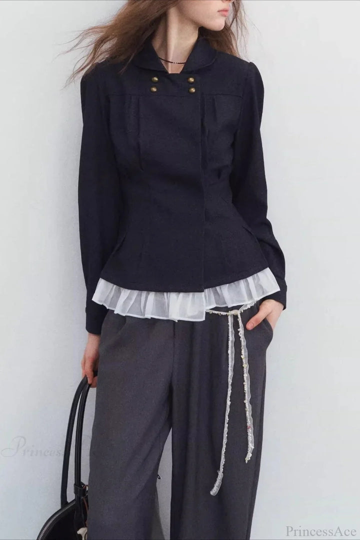 Lune London | Chest Denim Pleated Slim Jacket