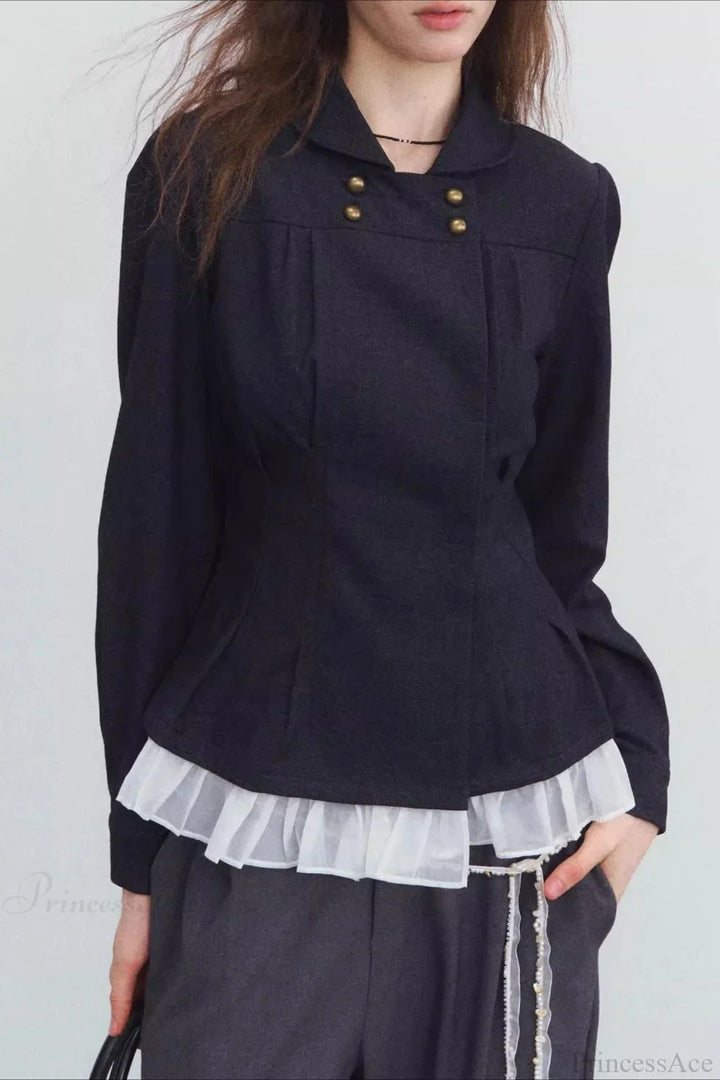 Lune London | Chest Denim Pleated Slim Jacket