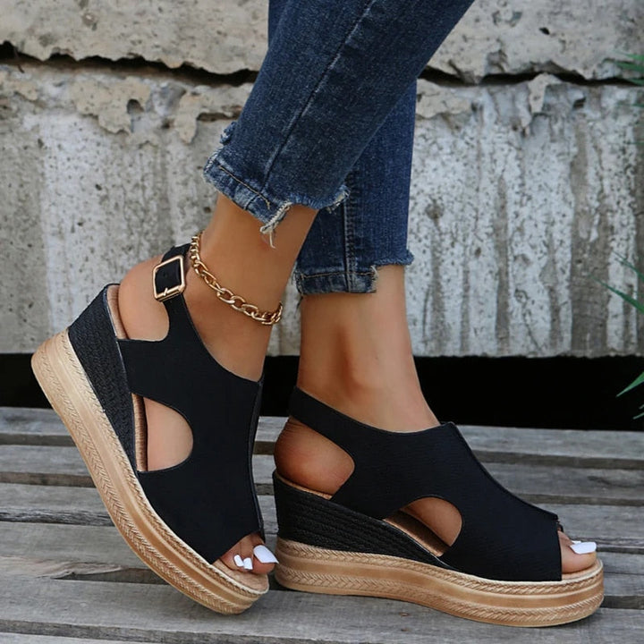 Lune London | Buckle Wedge Sandals